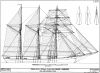 Three-Masted Schooner "William Ashburner" - Sail and Rigging Plan