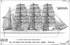 Steel Four-Mast Barque of 2,000 Tons - Sail and Rigging Plan
